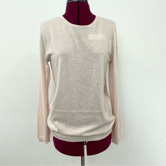 Lord+Taylor Beige Pastel Pink Cashmere 2-ply Sweater L - Picture 2 of 9